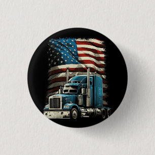 Trucker Amerikaanse vlag voor patriottische vracht Ronde Button 3,2 Cm
