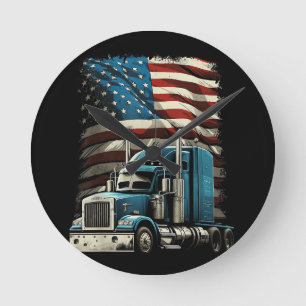 Trucker Amerikaanse vlag voor patriottische vracht Ronde Klok