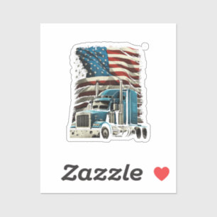 Trucker Amerikaanse vlag voor patriottische vracht Sticker