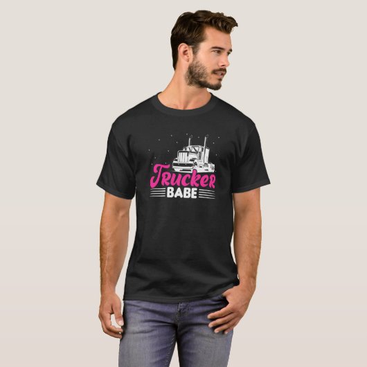 Trucker Babe Trailer 18 Wheeler Truck Driver Wome T-shirt (Voorkant volledig)