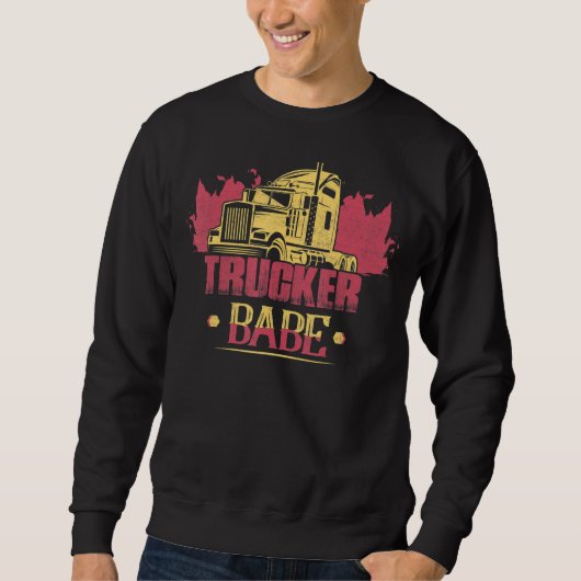 Trucker Babe Truck Driver Trucker Trui (Voorkant)