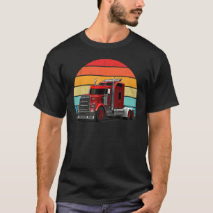 Trucker Big Rig Semi Trailer Truck Driver Retro Vi T-shirt