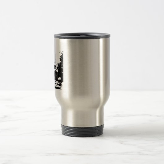 Trucker Black Silhouette Coffee Mok (Center)