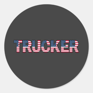 Trucker Brieven Amerikaanse Vlag Patriottische Roa Ronde Sticker