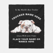 Trucker Bull Dog Gift Blanket (persoonlijke cadeau Fleece Deken (Voorkant)