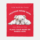 Trucker Bull Dog Gift Blanket (persoonlijke cadeau Fleece Deken (Voorkant)