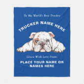Trucker Bull Dog Gift Blanket (persoonlijke cadeau Fleece Deken (Voorkant)