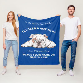Trucker Bulldog cadeaudeken (Persoonlijk cadeau) Fleece Deken