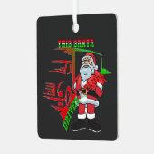 Trucker Christmas - Deze Kerstman rijdt een vracht Metalen Ornament (Voorkant links)