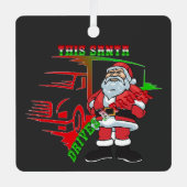 Trucker Christmas - Deze Kerstman rijdt een vracht Metalen Ornament (Voorkant)
