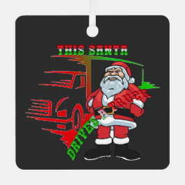 Trucker Christmas - Deze Kerstman rijdt een vracht Metalen Ornament
