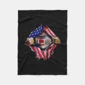 Trucker Driver American Flag Truck Fleece Deken (Voorkant)