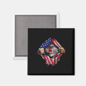Trucker Driver American Flag Truck Magneet (Voorkant / Achterkant)