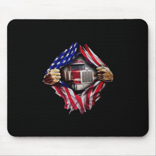 Trucker Driver American Flag Truck Muismat