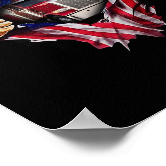 Trucker Driver American Flag Truck Poster (Hoek)