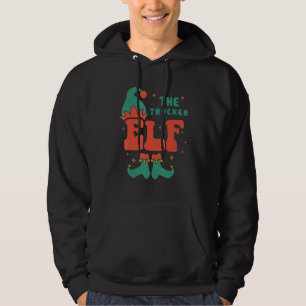 Trucker Elf Familie Matching Kerstmis Pjs Grappig  Hoodie