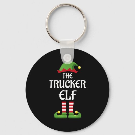 Trucker Elf Family Matching Group Christmas Sleutelhanger (Voorkant)