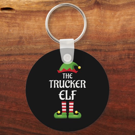 Trucker Elf Family Matching Group Christmas Sleutelhanger (Voorkant)