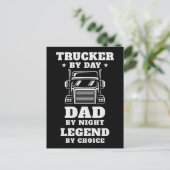 Trucker en papa - held op de weg en thuis briefkaart (Staand voorkant)