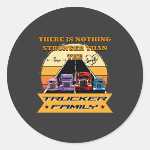 Trucker Family Sterke ouders Kinderen Road Bond Ronde Sticker