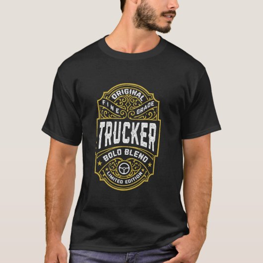 Trucker Funny  Whiskey Bourbon Label Truck T-shirt (Voorkant)