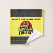 TRUCKER Gepersonaliseerde Gift en Gast Bad Handdoek (Wasdoekje)