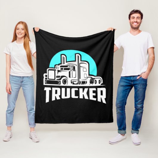 Trucker Geschenk Dekbed Fleece Deken (In situ)