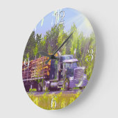 Trucker Gifts Logging Truck Wall Clock Grote Klok (Hoek)