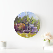 Trucker Gifts Logging Truck Wall Clock Grote Klok (Huis)