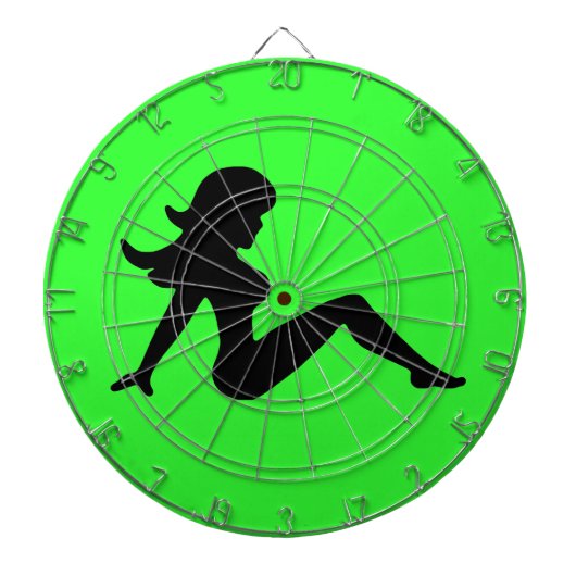 Trucker Girl Green Dartboard Dartbord (Voorkant)