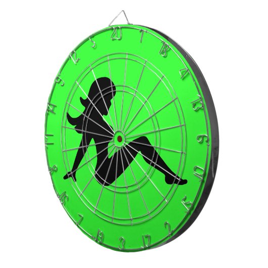 Trucker Girl Green Dartboard Dartbord (Voorkant Rechts)