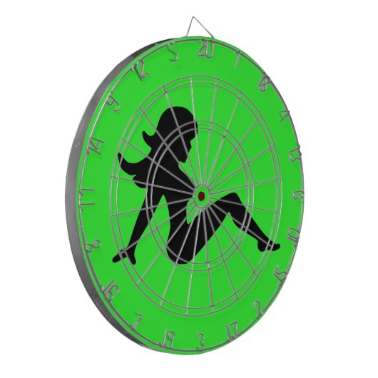 Trucker Girl Green Dartboard Dartbord (Voorkant Links)