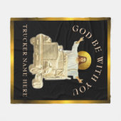 Trucker "GOD BE WITH YOU" Persoonlijk Cadeau Fleece Deken (Voorkant (Horizontaal))