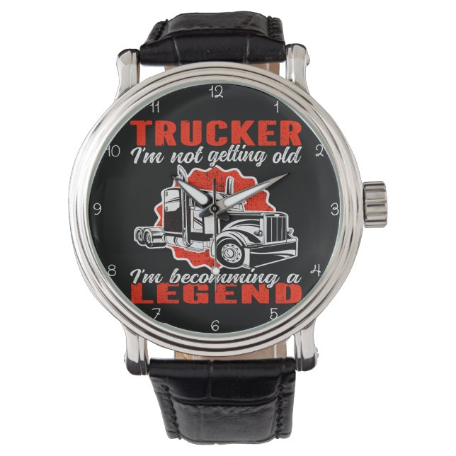 Trucker Grandfather: Grandchildren's Best Legend Horloge (Voorkant)
