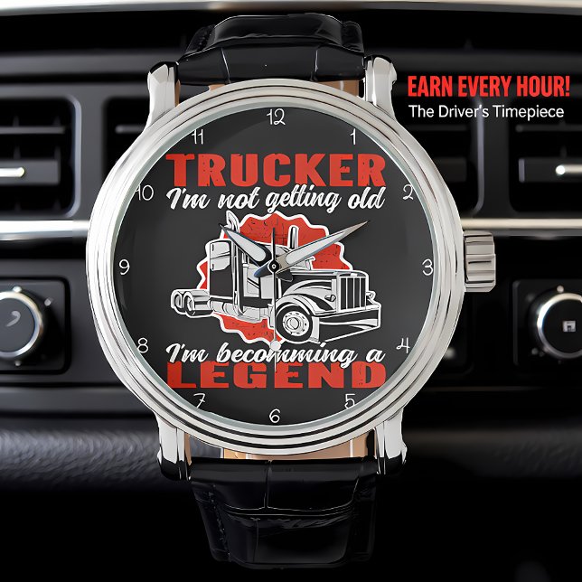 Trucker Grandfather: Grandchildren's Best Legend Horloge (Creator heeft geüpload)