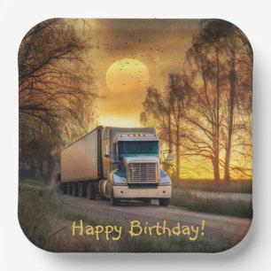Trucker Happy Birthday Papieren Bordje