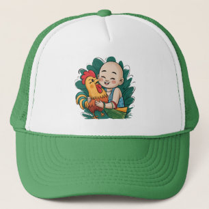 Trucker Hat   Chloe Baby knuffelt de haan Pet