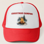 Trucker Hat-Christmas Camping Pet – Bonfire & Cozy (Voorkant)