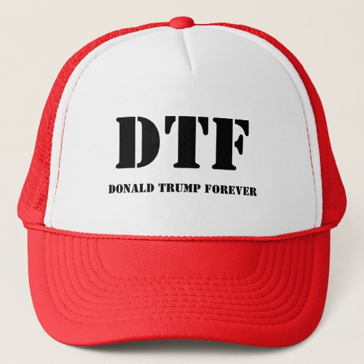 Trucker Hat DONALD TRUMP FOREVER DTF Trucker Pet (Voorkant)