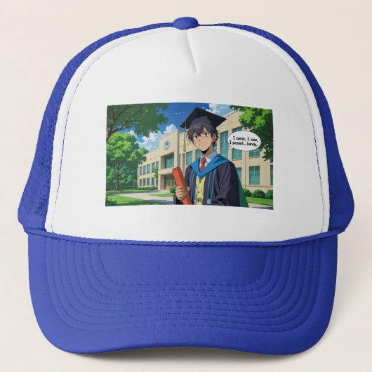 Trucker Hat- Funny Graduation Quote. Pet (Voorkant)