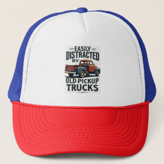 Trucker Hat Gemakkelijk Afgeleid Door Oude Pickup Trucker Pet