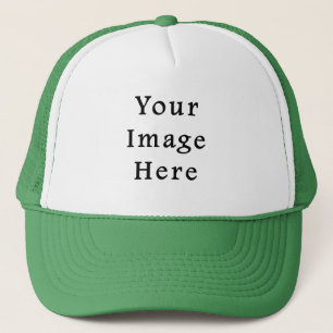 Trucker Hat Green & White Baseball Pet - Sjabloon