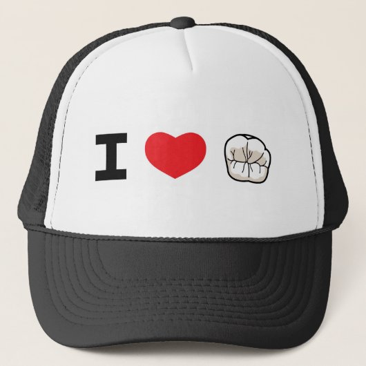 Trucker Hat "I Love Teeth" Pet (Voorkant)