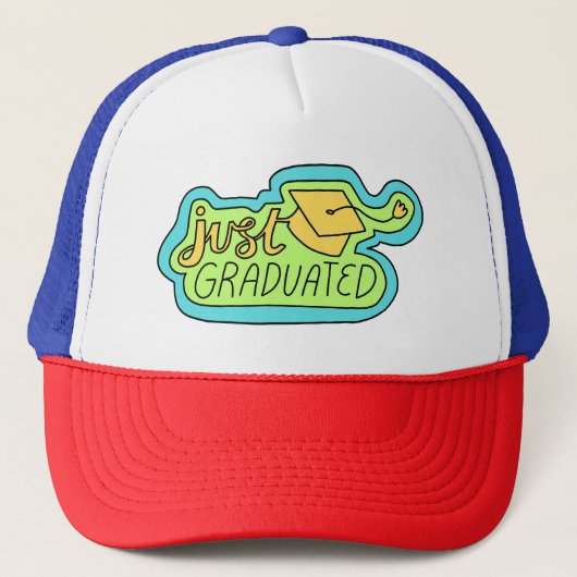 Trucker hat JUST_GRADUATED (probeer ook andere kle Pet (Voorkant)