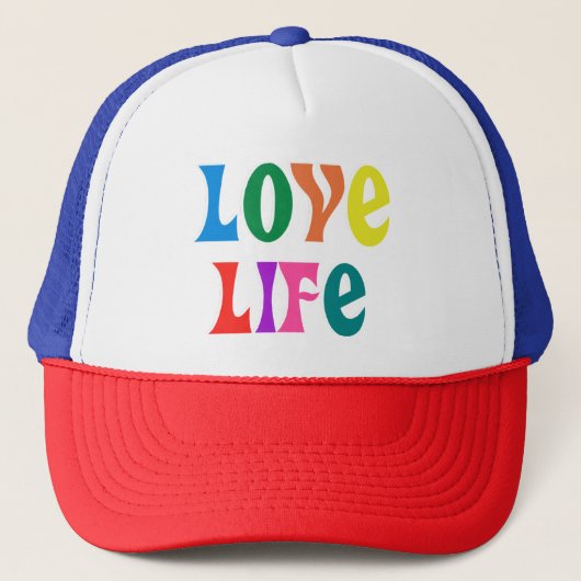 Trucker Hat Love Life Hippie Style Pet (Voorkant)