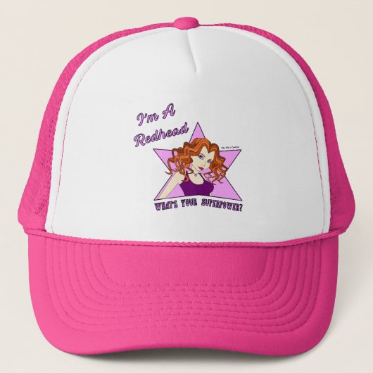 Trucker Hat - Redhead Superpower Trucker Pet (Voorkant)