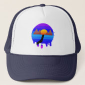 Trucker Hat, Retro Mountain, Sunset, Roadtrip Pet (Voorkant)