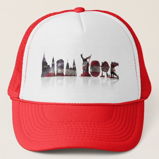 Trucker Hat van Red/White New York Pet (Voorkant)