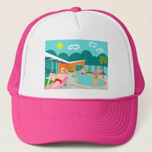 Trucker Hat van Retro Gay Pool Party Pet (Voorkant)