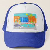Trucker Hat van Retro Pool Party Pet (Voorkant)